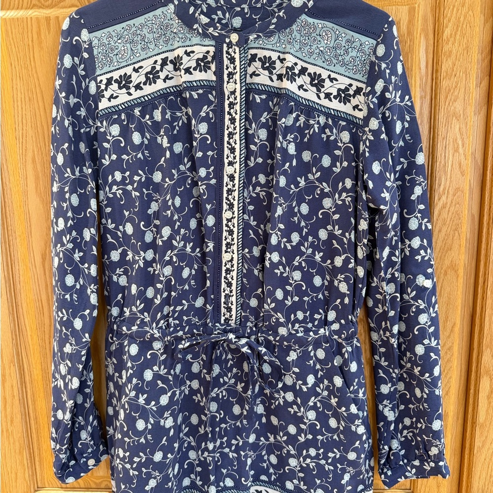 LOFT Blue Floral Jumpsuit